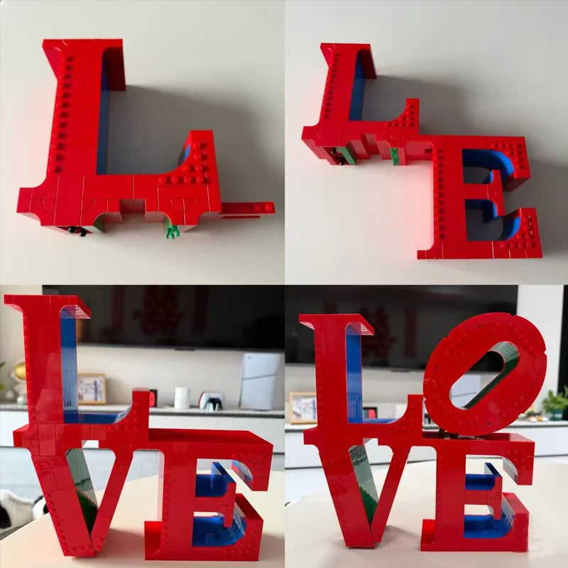 New 791pcs MOC 3D Love Building Blocks Model Building Blocks Romantic Creative Arts And Craft Toys Adult Birthday Christmas Gift