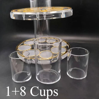 Acrylic Kiddush Wine Fountain & Decanter Set - Kosher Ceremonial Pourer for Jewish Holidays & Shabbat Celebrations