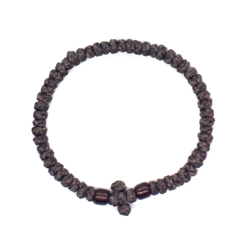 Greek Orthodox Handchain Handmade Prayer Rope Bracelet Christian Bangle Elegant Religious Jewelry for Women Mens