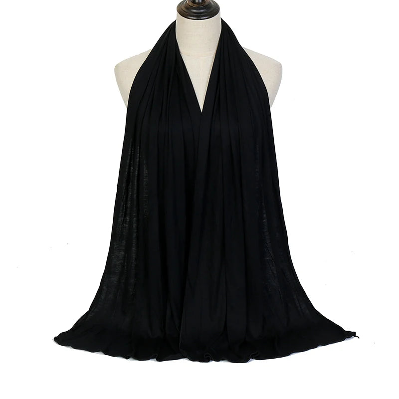 Premium Modal Cotton Jersey Hijab Scarf Muslim Long Shawl Women Plain Soft Turban Tie Head Wraps Africa Female Headband 170x60cm