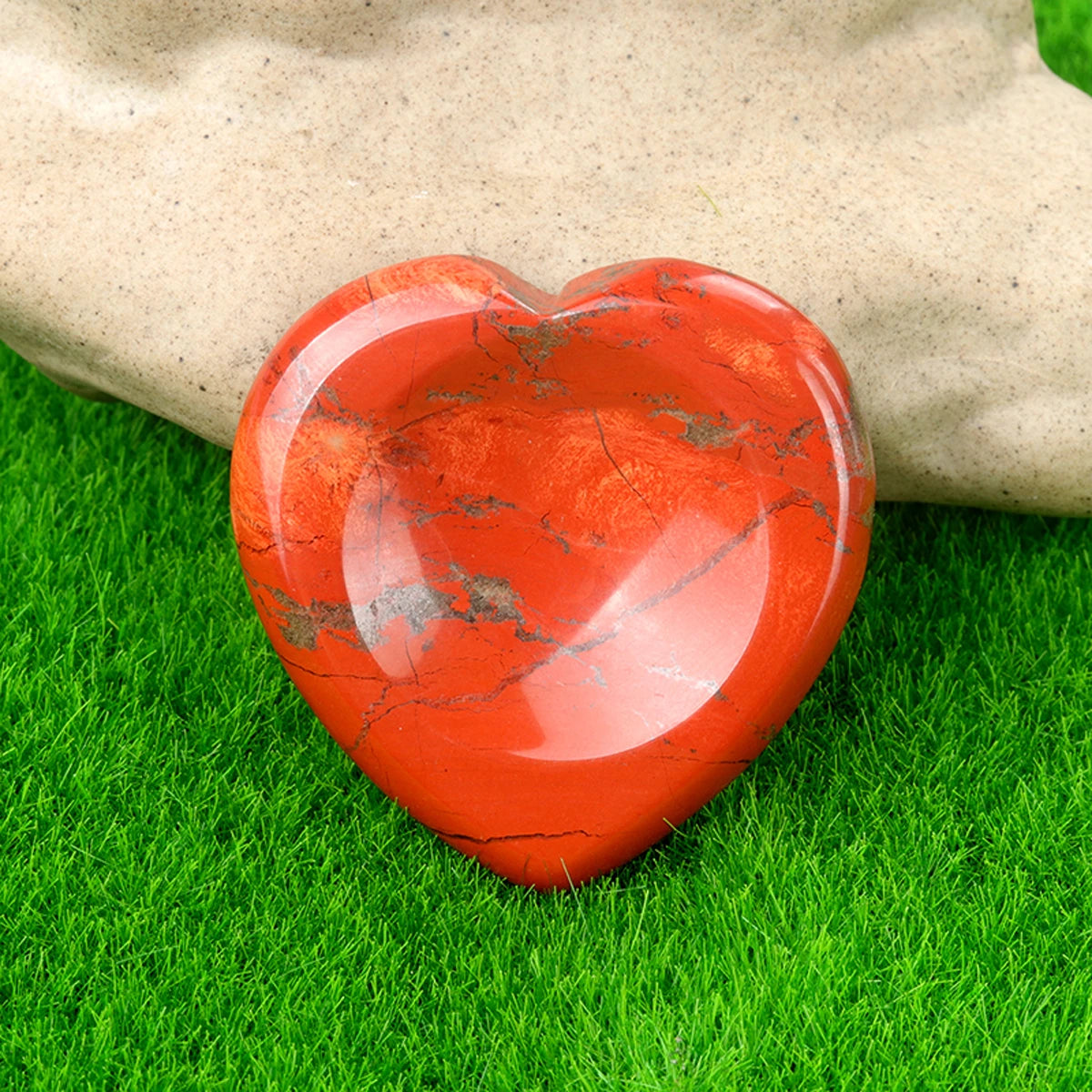 40mm Heart Crystal Worry Stone Palm Energy Therapy Reiki Healing Massage Quartz Meditation Pocket Gemstone Spiritual Thumb Flake