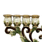 Hanukkah Menorah Hand Painted Candlestick Sturdy Base Tabletop 9 Branches Candle