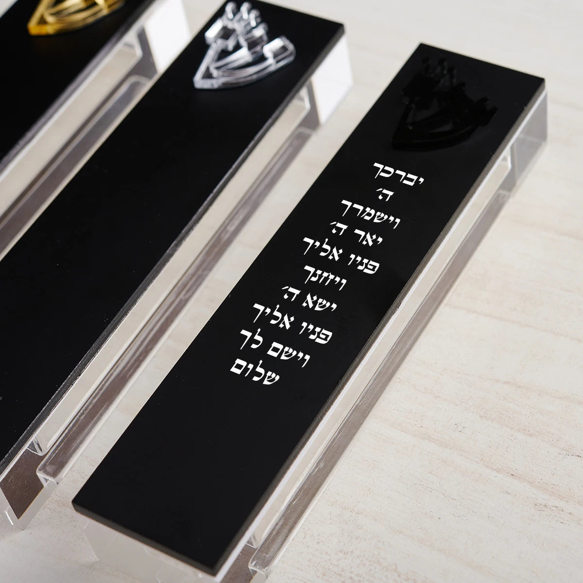 Personalized Acrylic Mezuzah Case Modern Judaica Door Blessing 3D Engraved Mezuzah for Jewish Home New Baby or Housewarming Gift