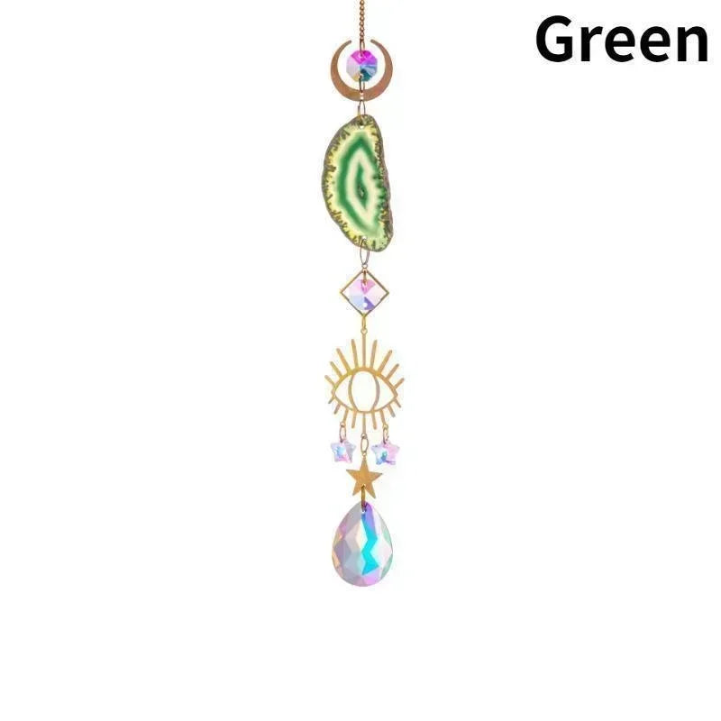 Hanging Crystals for Windows, Agate Pendant Suncatcher Crystal Prism Balls, Rainbow Maker