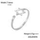 Teamer Jewish Star of David Open Ring with Clear Zircon Stainless Steel Ring Women Hexagram Jewelry Birthday Gift Wholesale