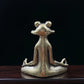 Copper Yoga Frog Figurine Taoism Zen Frog Incense Holder Brass Craft Collection Statuette Tea Pet Feng Shui Ornament Home Decor