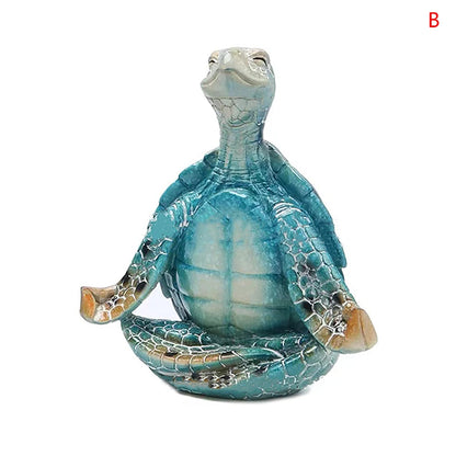 Sea Turtle Figurine Peacefulness Meditating Sea Turtle Statue Decorations for Buddha Zen Yoga Frog Garden Statue Ornament For