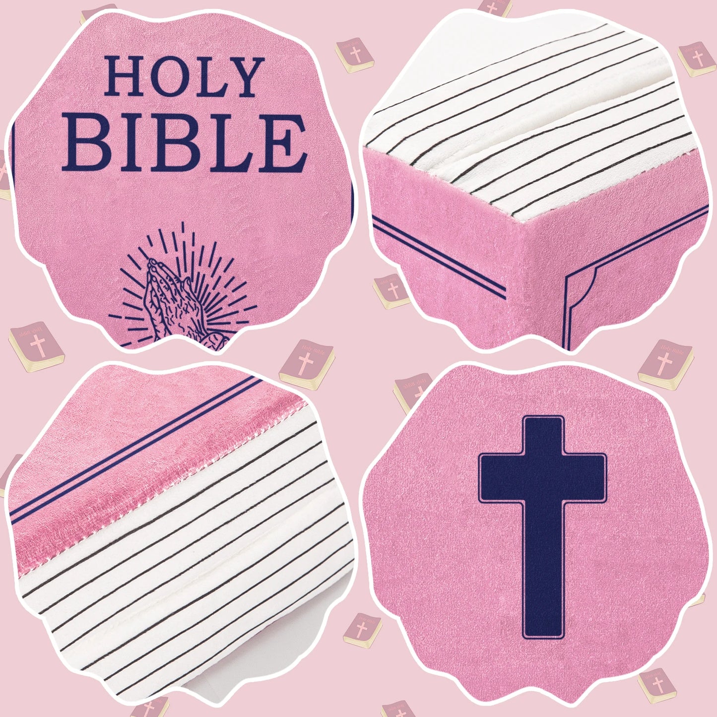 John 3 Pink Cutest Bible Memory Foam Pillow with Bible Throw Pillow Learn the valuable lesson Learn the valuable lesson