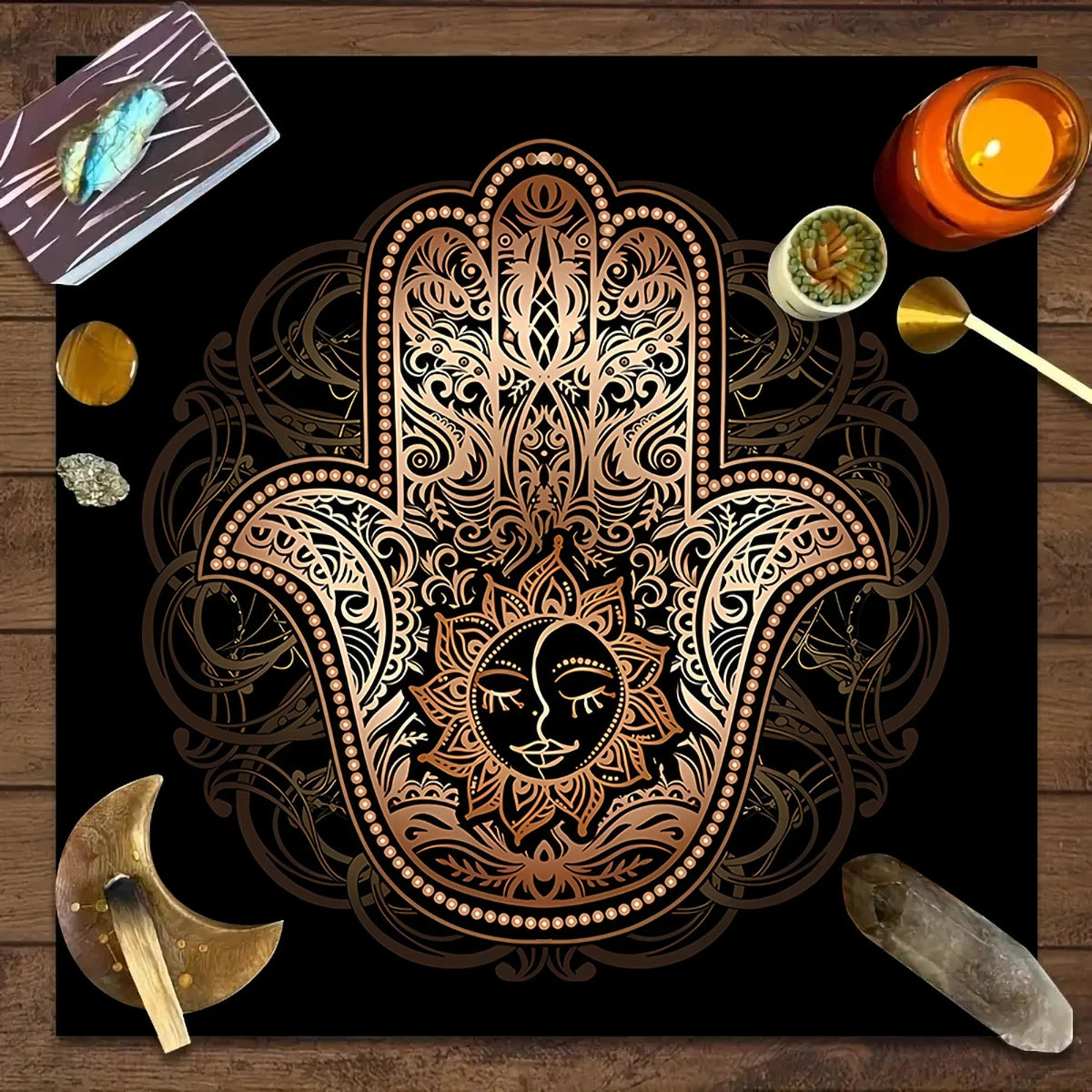 1pc Tarot card tablecloth, mysterious rune astrology altar cloth, witchcraft cabin decoration tablecloth, card game tablecloth