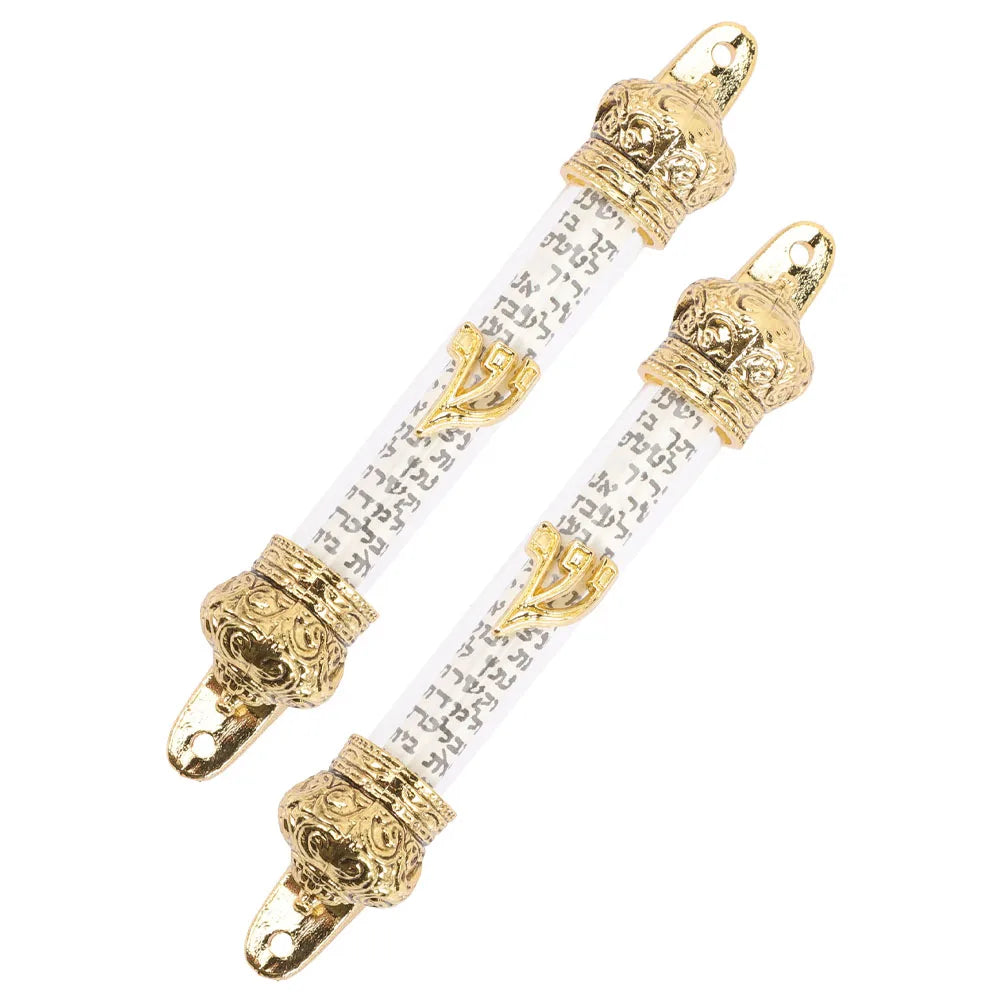 2 Pcs Metal Crown Bible Door Column nament Home Mezuzah Jewish Religious Gift For House Entrance With 2 Hole Design Home Textile
