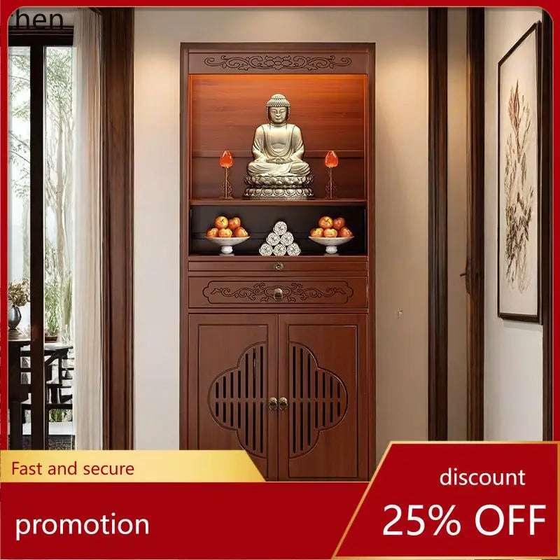 HXL Altar Incense Case Buddha Altar God of Wealth Worship Altar Table Buddha Cabinet