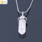 CSJA Hexagonal Bullet Crystal Necklaces Natural Gem Stone Quartz Necklace Pendant Chakra Amethysts Pink Quartz Lapis Lazuli G957