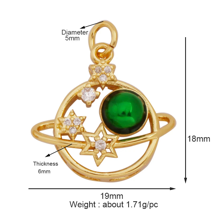 Trendy Shining Moon Star Sun Tellurion Celestial Compass Charm Pendant Gold Colour, Jewelry Necklace Bracelet Making Supply S39