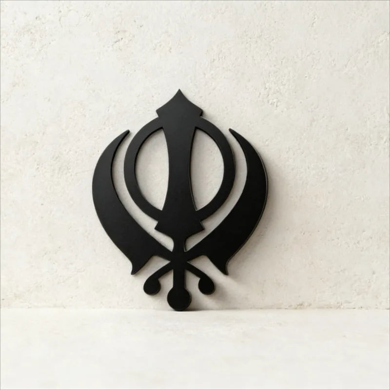 Khanda Icon Acrylic Sign Double Sword Design Wall Art Home Decor Self Adhesive Door