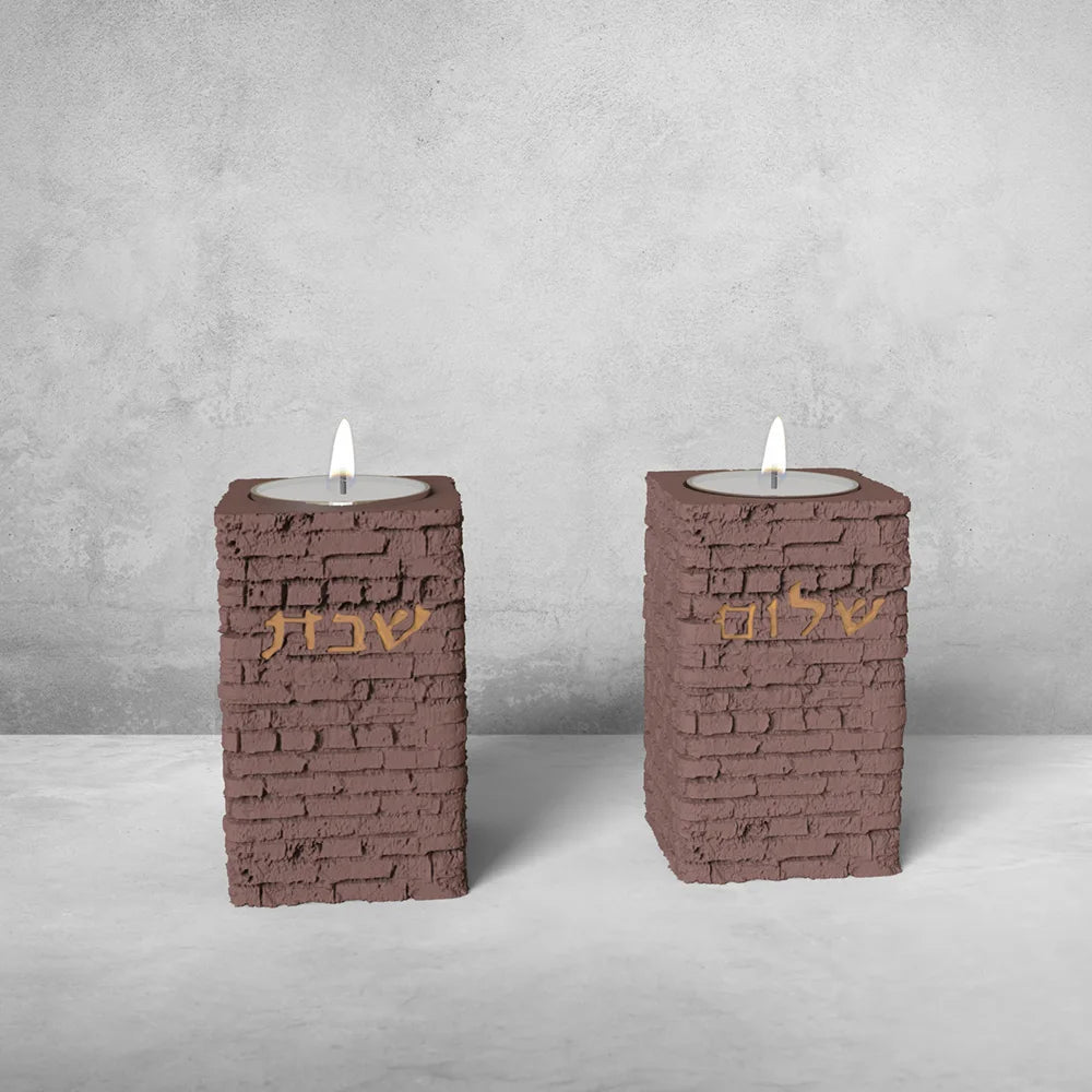 Silicone Mold For Shabbat Candle Holders Set,Handmade Concrete Jewish Tealight Holders | Shabbat Candlesticks Gift Molds