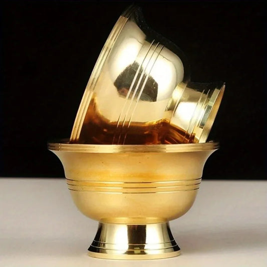 Pure Copper Drinking Bowl Brass Small Auspicious Tibetan Holy Creative Water Cup Tea  Golden Home's Gift Decorative Buddhist