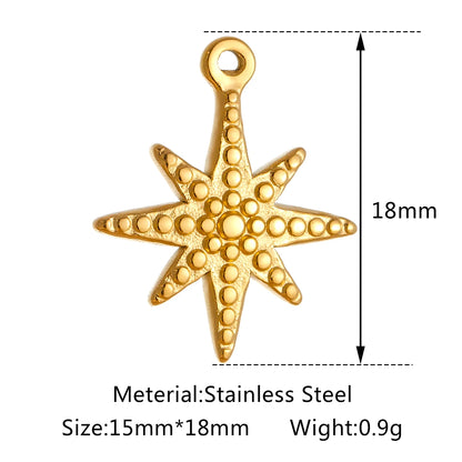 3pcs/Lot Stainless Steel Casting Sunburst Sun Moon Star Charms Pendant For DIY Necklace Bracelet Earrings Jewelry Accessories
