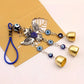 1pc blue eye spread wing owl bell wind chime for outdoor courtyard corridor window lattice wall car decoration birthday gift