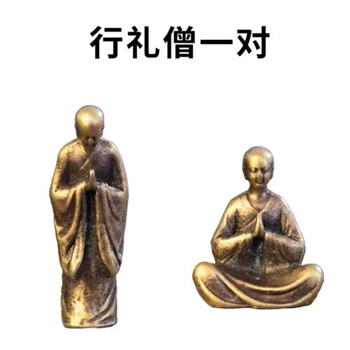 Micro Landscape Bronze Chinese Buddha Ancient Tea Ceremony Zen Moss Rockery Bonsai Sand Table Decorationfairy Garden Miniatures