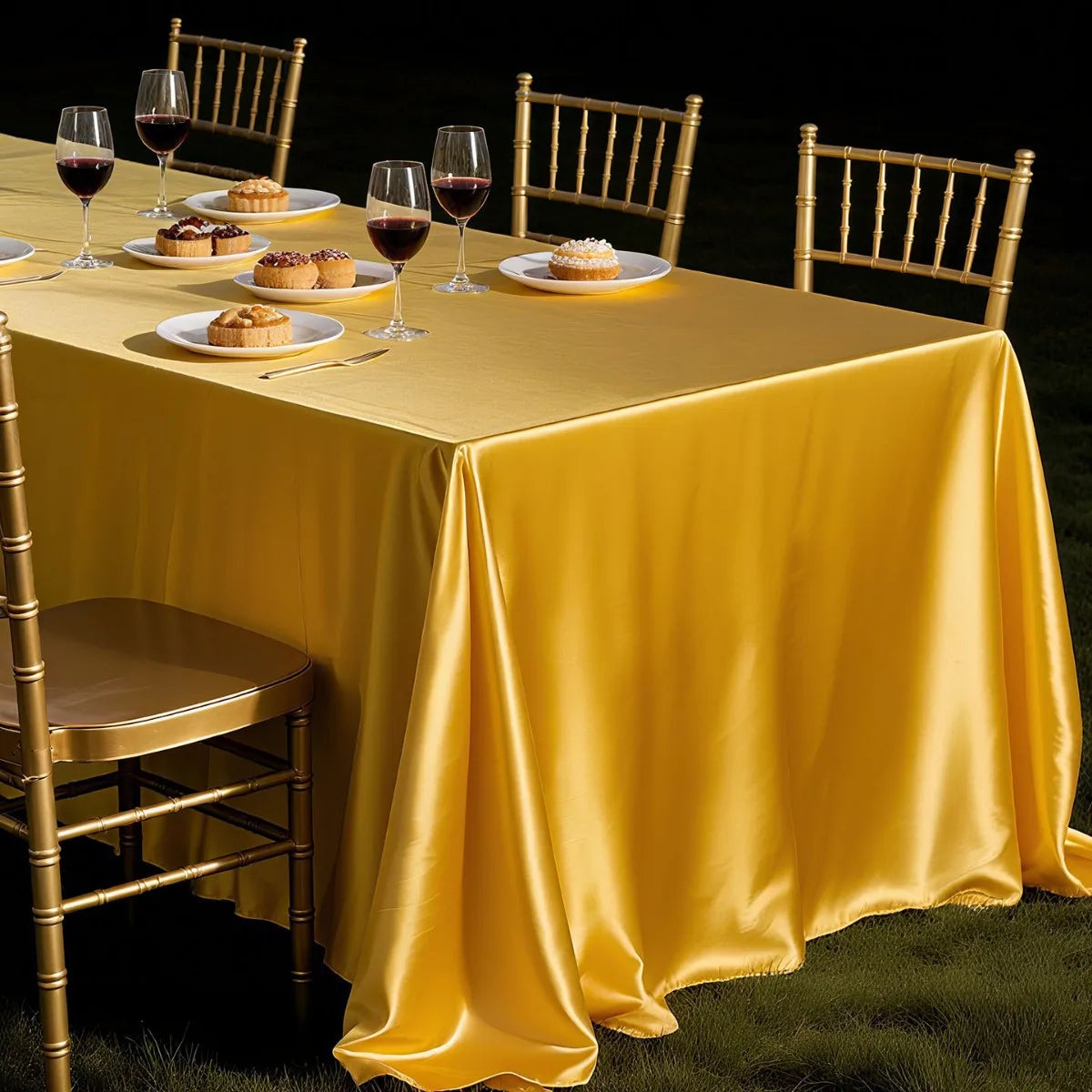 Rose Gold Satin Tablecloth,Nordic Style Elegance Wedding Dust-Proof Table Cover,For Dinning Birthday Party Tabletop Decor