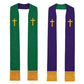 Clergy Stole Church Overlay Double Sided Cross Gold Tassels Scarf for Priest Choir