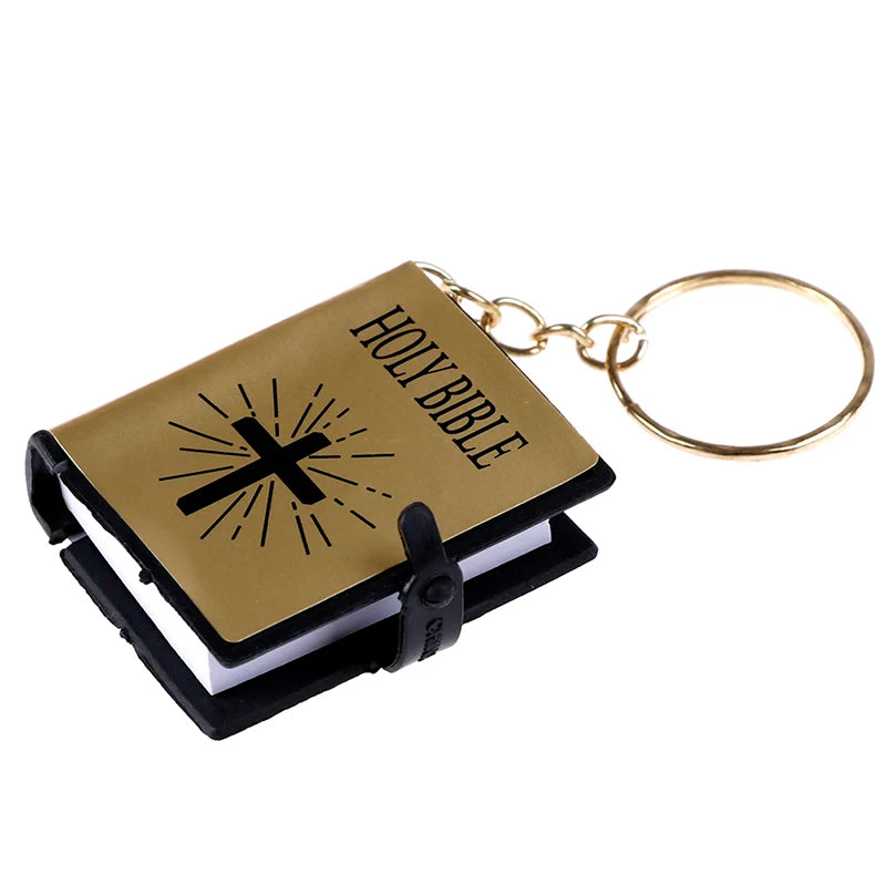 Mini HOLY Bible Keychain Religious Christian Jesus Cross Key Chain Keyring