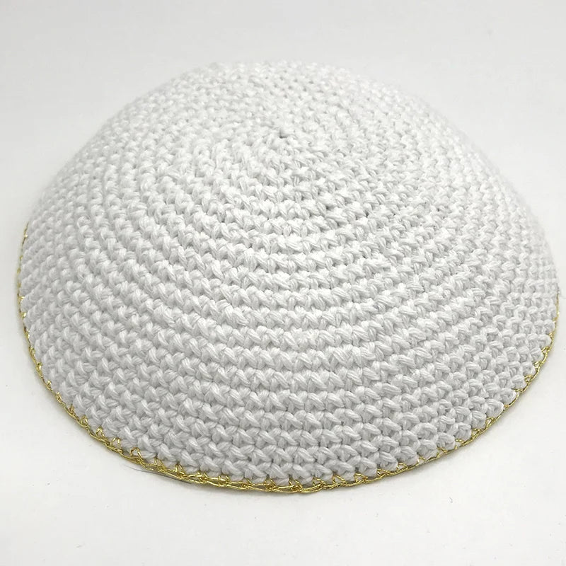 Jewish Yamaka Hat Handmade Knitted for Men Judaica Kippah Yarmulke Kipa Kippot Gift 18cm