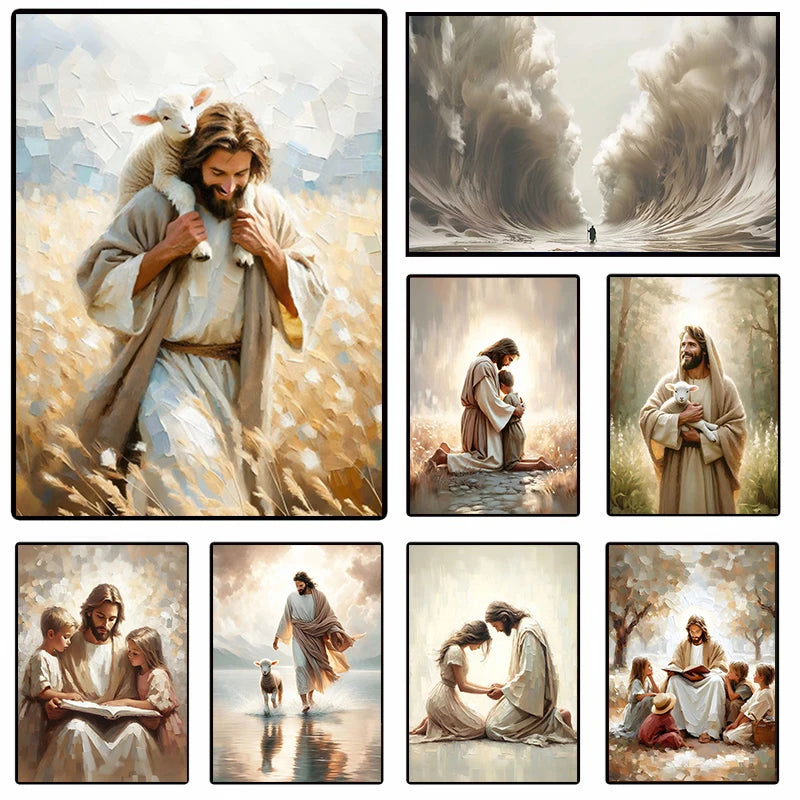 Jesus Christ Canvas Postres Christian Jesus Portrait Wall Art Print Poster I Will Walk with Christ LDS Bible Verse Gift Poster