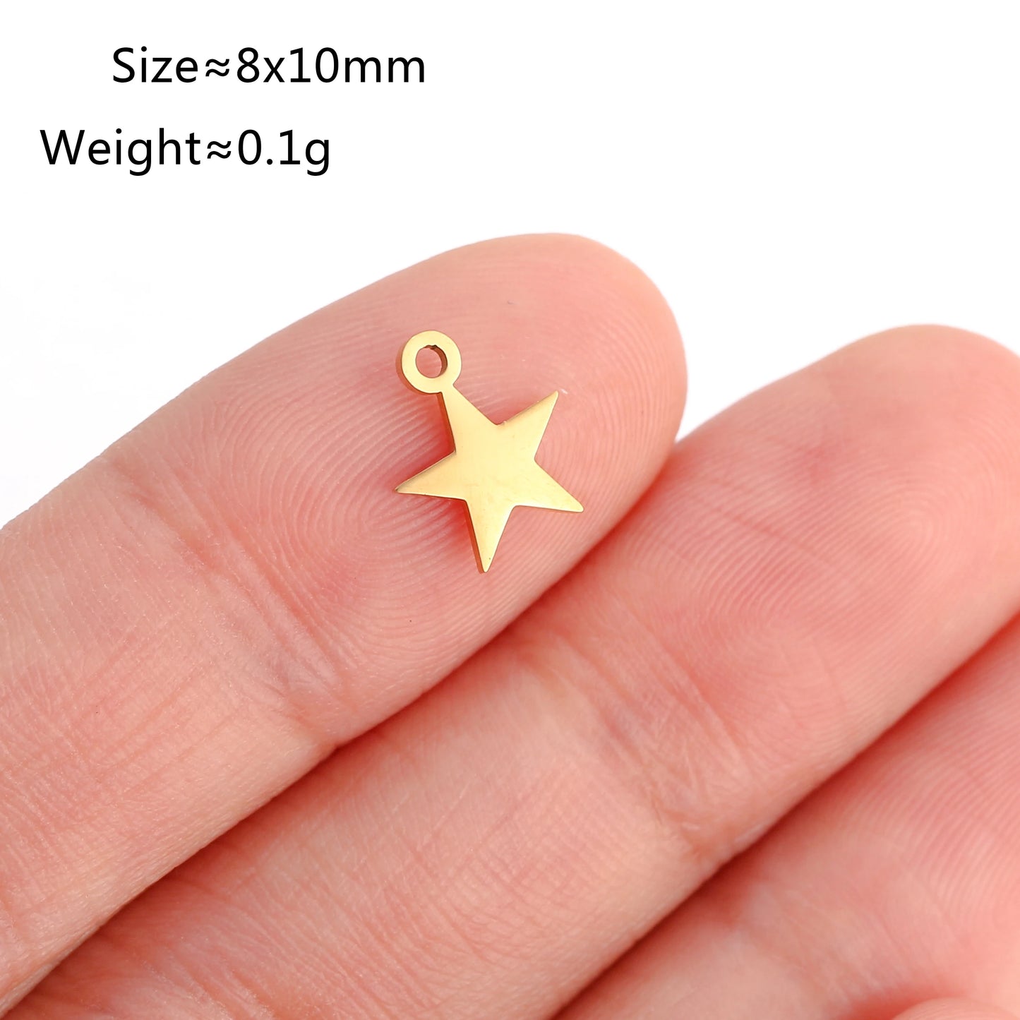 5PCS/Lot Celestial Mini Star Charms Stainless Steel Pentagram/Astral/Meteor/Moon Pendant DIY for Earring Bracelet Jewelry Making