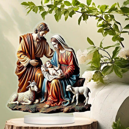 Virgin Mary Statue Ornaments Tabletop Decor Religious Crafts Holy Family Statues