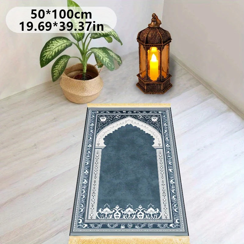 VIKAMAIslamic prayer mat for home worship, Muslim prayer rug suitable for foyer, living room, and travel, portable prayer mat