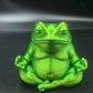 3D Printed Meditation Frog for Desk, Zen Decor & Unique Gift for Adults, Creative Mindful Relaxing Office Home Sculpture