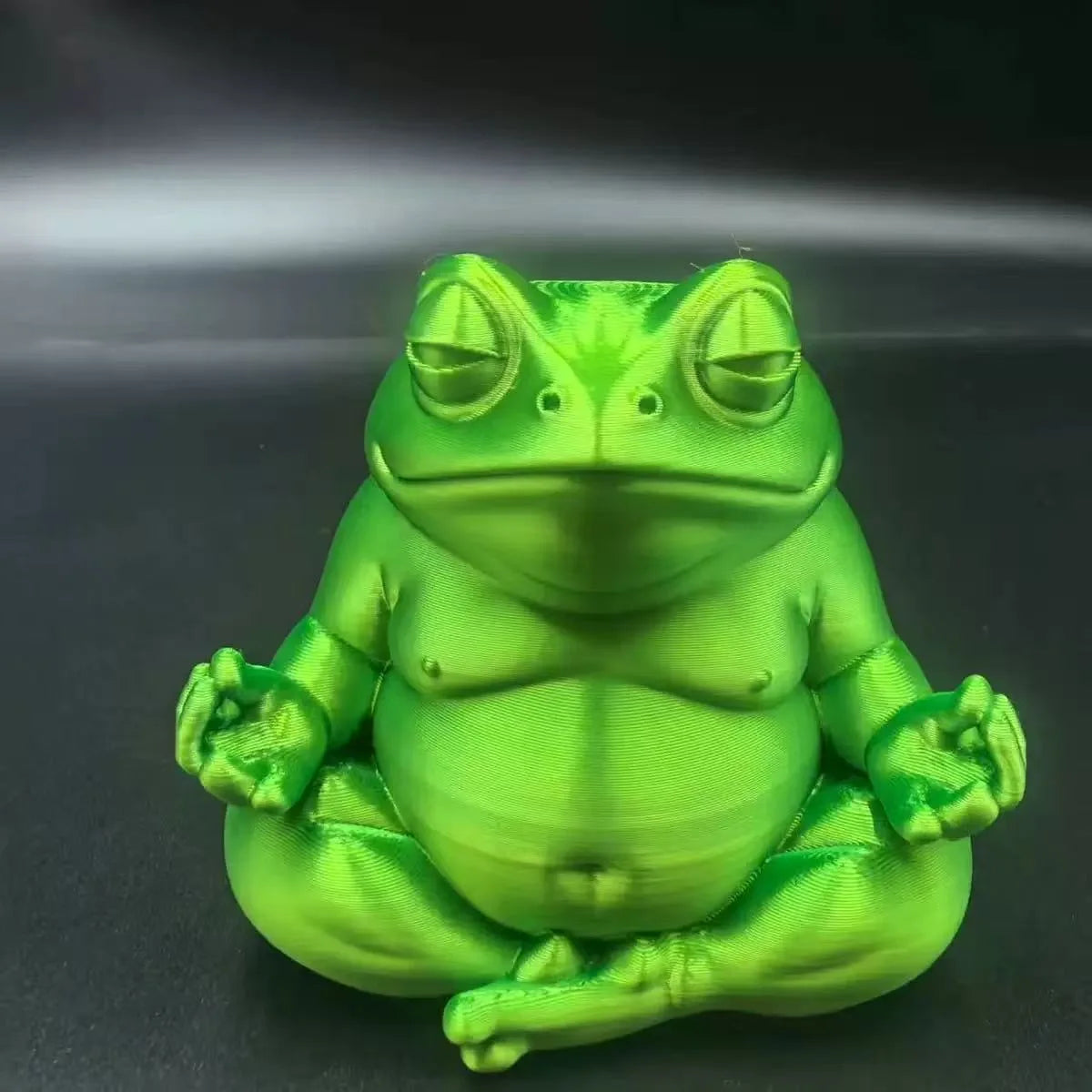 3D Printed Meditation Frog for Desk, Zen Decor & Unique Gift for Adults, Creative Mindful Relaxing Office Home Sculpture