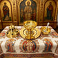 Luxury Gold Plated Orthodox Incense Burner Censer Set with Tray Spoon for Church Liturgy Home Altar Prayer Devotion Christian