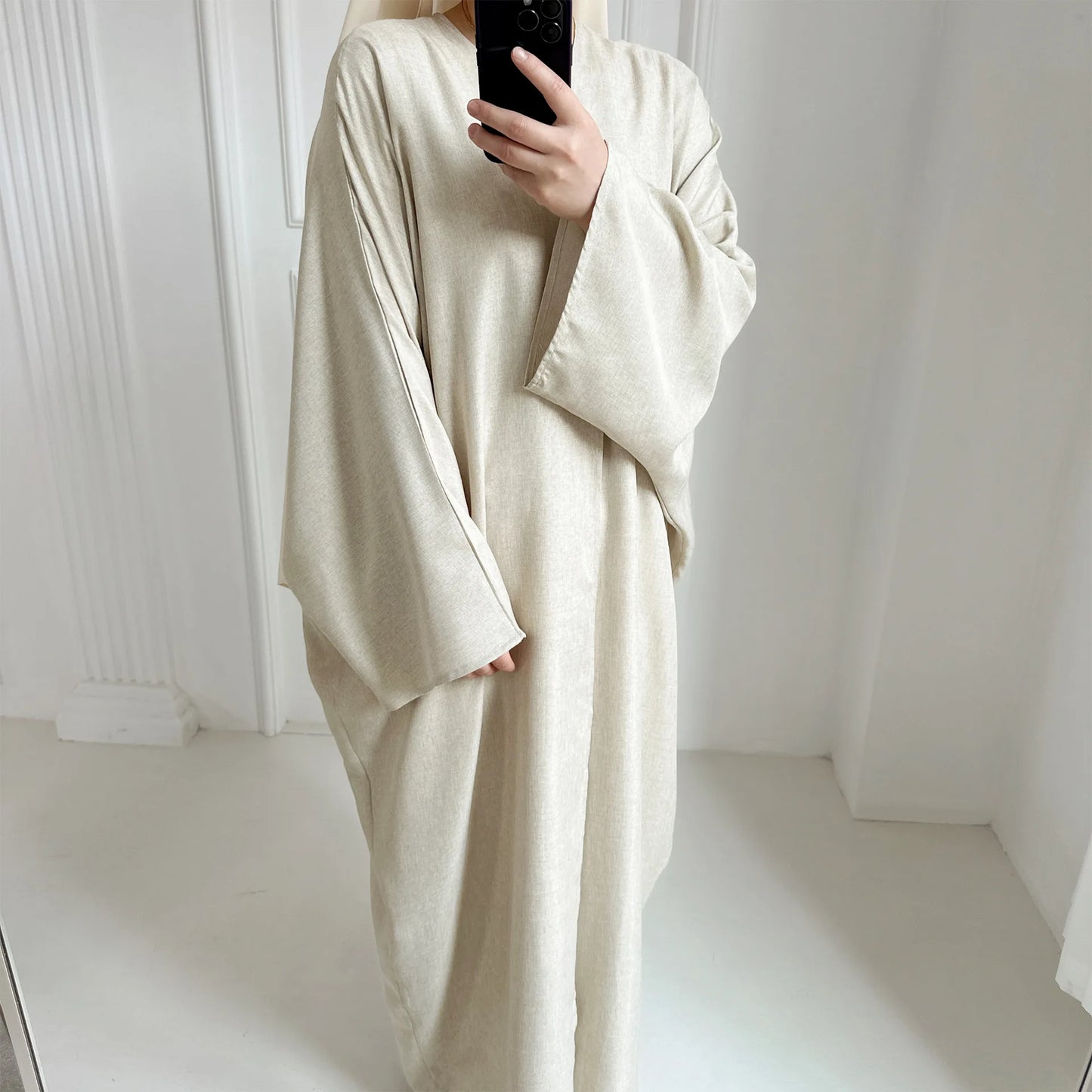 Summer Abaya Dubai Turkey Muslim Batwing Sleeves Islamic Clothing Women Hijabi Outwear Ramadan Eid Kaftan Open Front Kimono