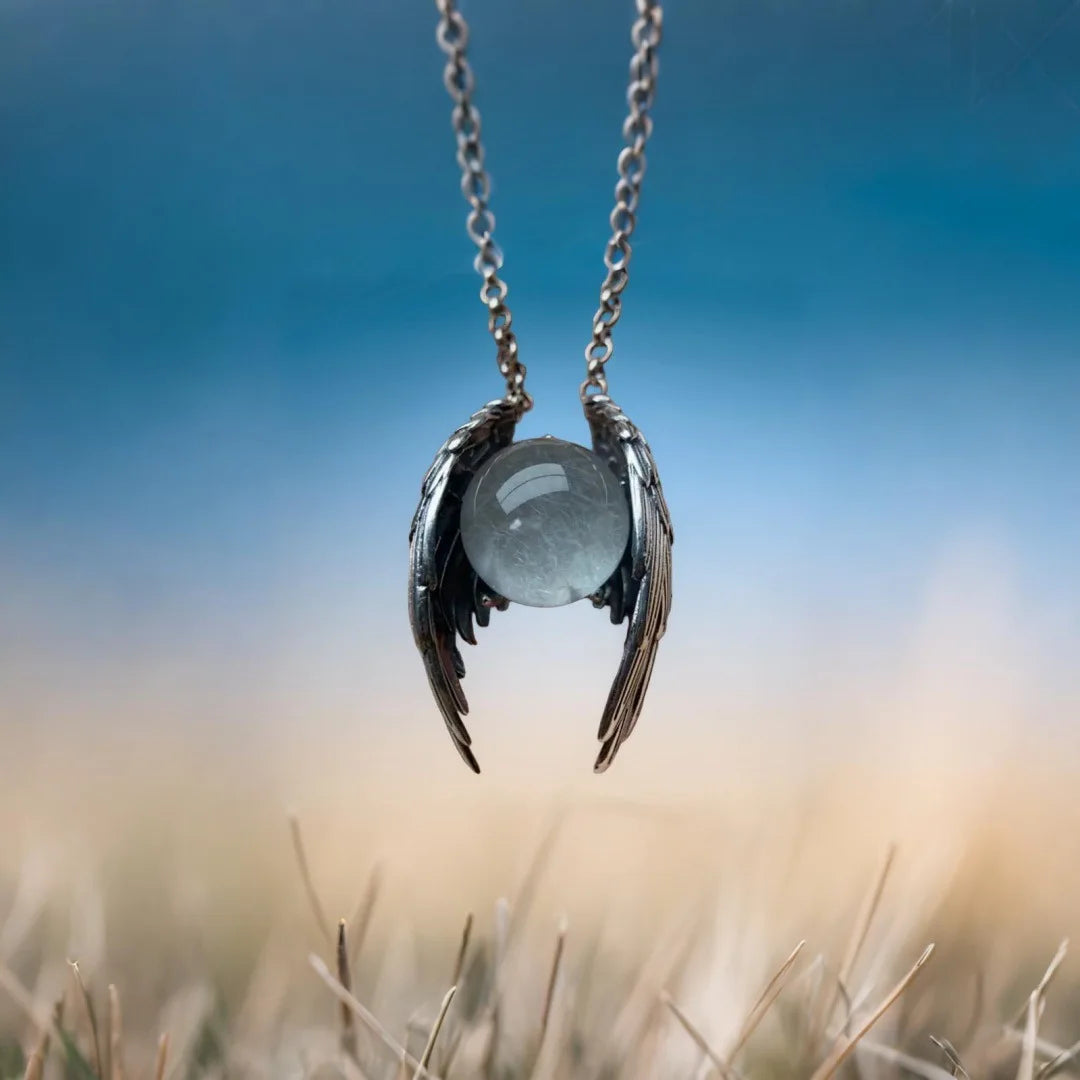 The New Ghost Wing Crystal Retro Necklace Is Fashionable, Unique and Personalized. It Is An Aged Pendant and A Pendant Accessory