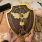 Archangel Michael Shield, Handmade Christian Sculpture, Wooden Icon, Wall Hanging Vintage Wall Art, 14 Inch, Free Shipping