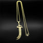 Ali Zulfiqar Sword Imam Pendant Necklace Women Men Stainless Steel Gold Color Muslim Male Islamic Faith Chain Jewelry Amulet