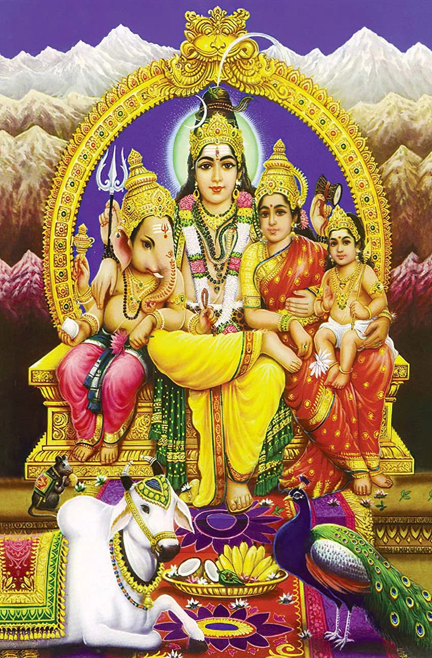 Religion Elephant God India Hinduism Ganesha Painting Canvas Durga Golden Zari Art Poster Prints Living Room Home Decor Pictures