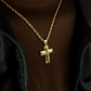 New Design 18K Gold Plated Waterproof Stainless Steel Jesus Cross Pendant For Men Religious Charms