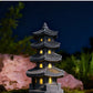 Japanese Pagoda Statue Zen Garden Lantern Resin Stone Tower Sculpture Buddha Decor for Patio Backyard Meditation Home Ornament