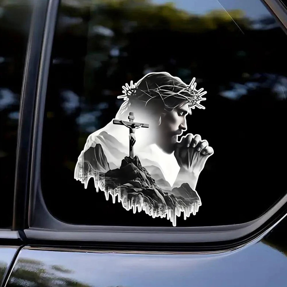 12x13cm Jesus Faith Vinyl Decal - Suitable for Cars, Laptops, Windows and More - Durable Self-Adhesive Sticker for Indoor Use