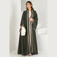 Muslim Womens Abaya with Gold Heart Loose Long Ideal for Islamic Modest Fashion Daily Wear Prayers Weddings Religious Events
