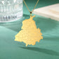 Punjab Map Pendant Stainless Steel Necklace for Men And Women Fashion National Map Travel Souvenir Gift Jewelry Gift