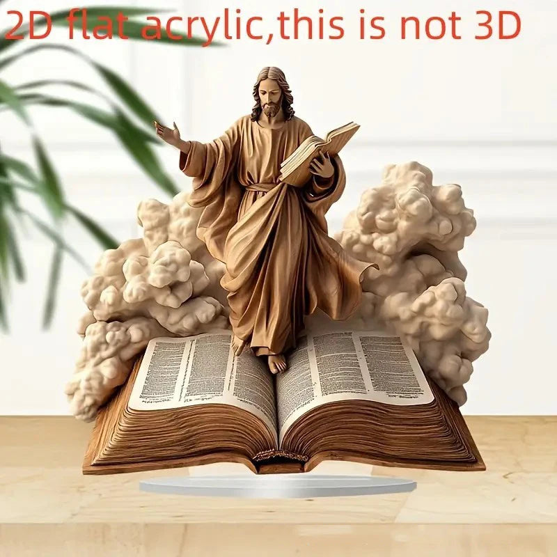 NEW Nativity Centerpiece 2D Acrylic Jesus Birth Scene for Tabletop Decor Elegant Holiday Party Ornament, Gift for Home & Office