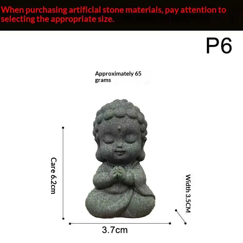 Landscaping Zen Oriental Aesthetic Garden Decoration Chinese Style Buddha Statue Cute Little Monk Figurines Fish Tank Moss