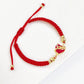 Red/Black Rope Braided Sacred Heart Shaped Crystal Cross Bracelet Classic for Men Women Lucky Religious Jewelry Party Gift