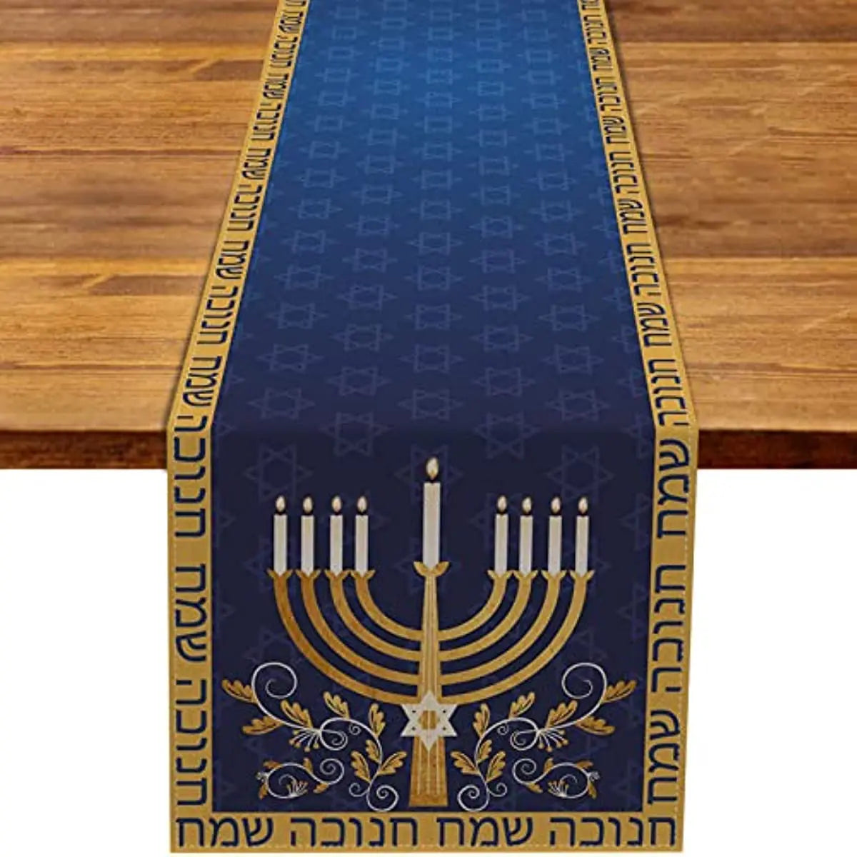 Hanukkah Menorah Table Runners Star of David  Jewish Holiday Fireplace Kitchen Dining Room Home Decor