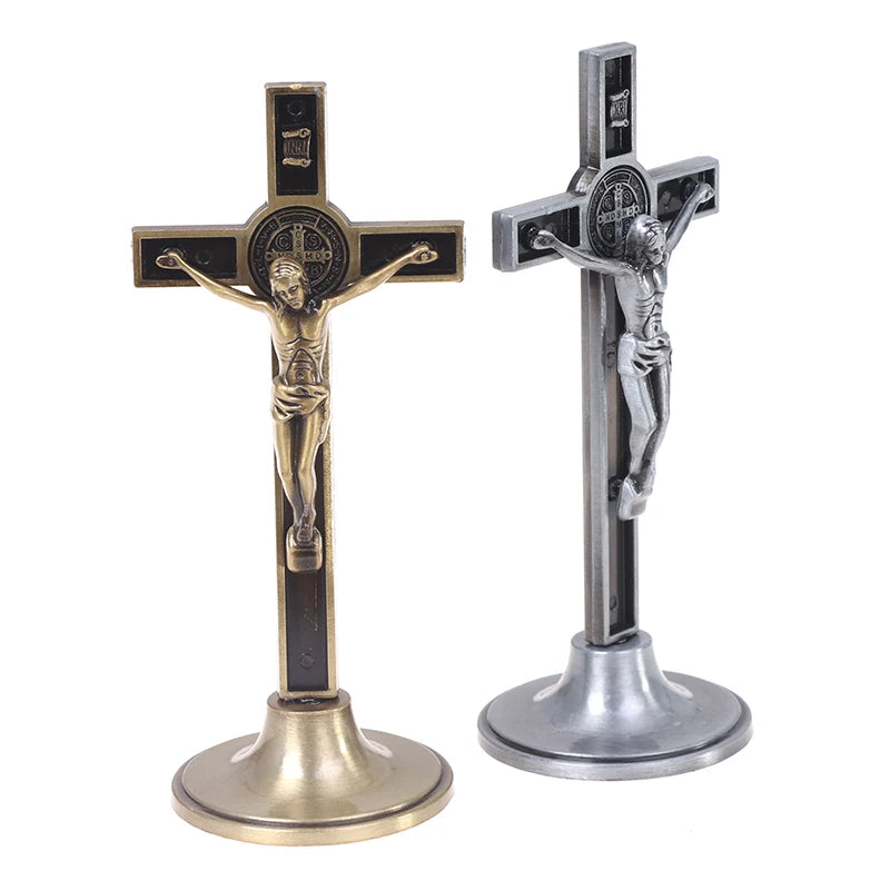 Church Relics Jesus on the Stand Cross Wall Crucifix Antique Home Chapel Decor 1pc