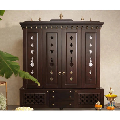 Traditional South Indian Wood Temple with Door Australia Hot Sale Custom Large Size Durable Polished Temple Family UK